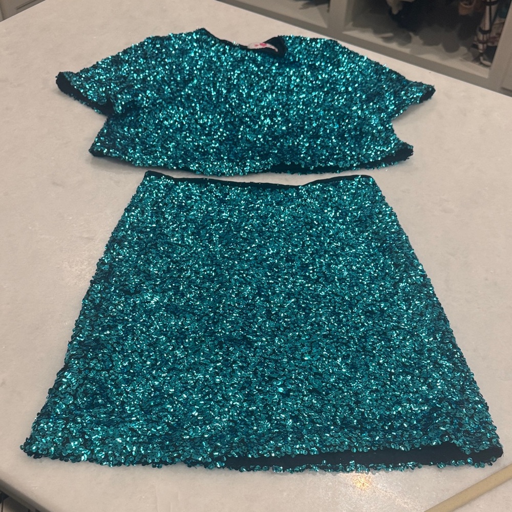 Buddy Love Teal Sequin Mini Dress